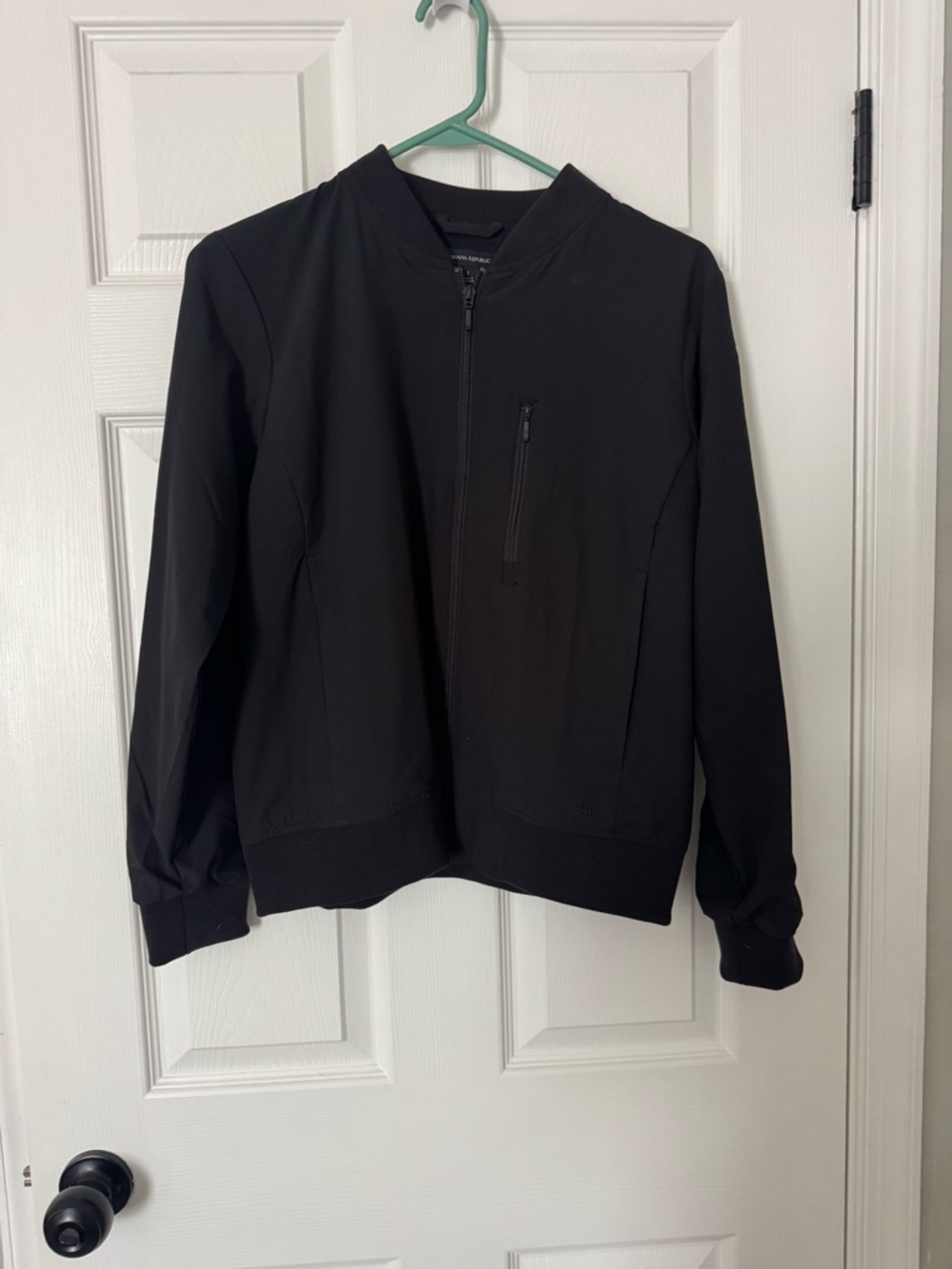 Banana Republic Black Zip-Front Bomber Jacket